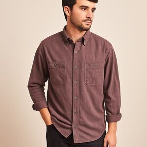 Eddie Bauer “Sonoma Heathers” Textured Cotton Button-Up (XL)